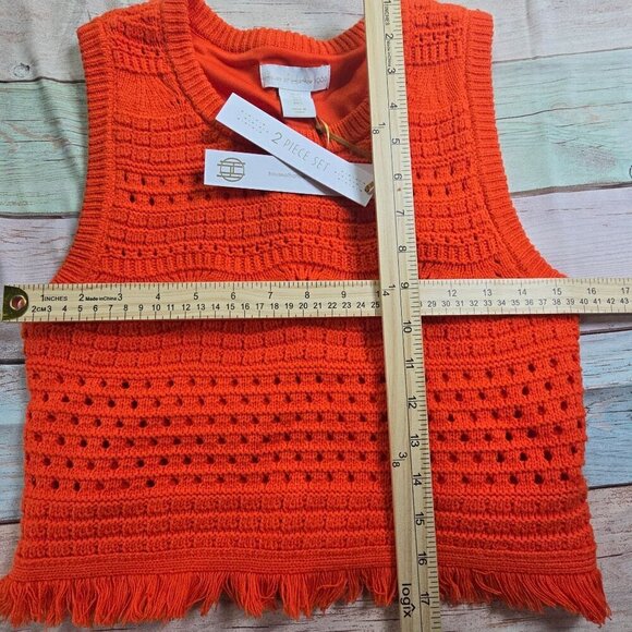 House of Harlow Orange Knit Skirt Set, Women's Small, NWT - Picture 5 of 11
